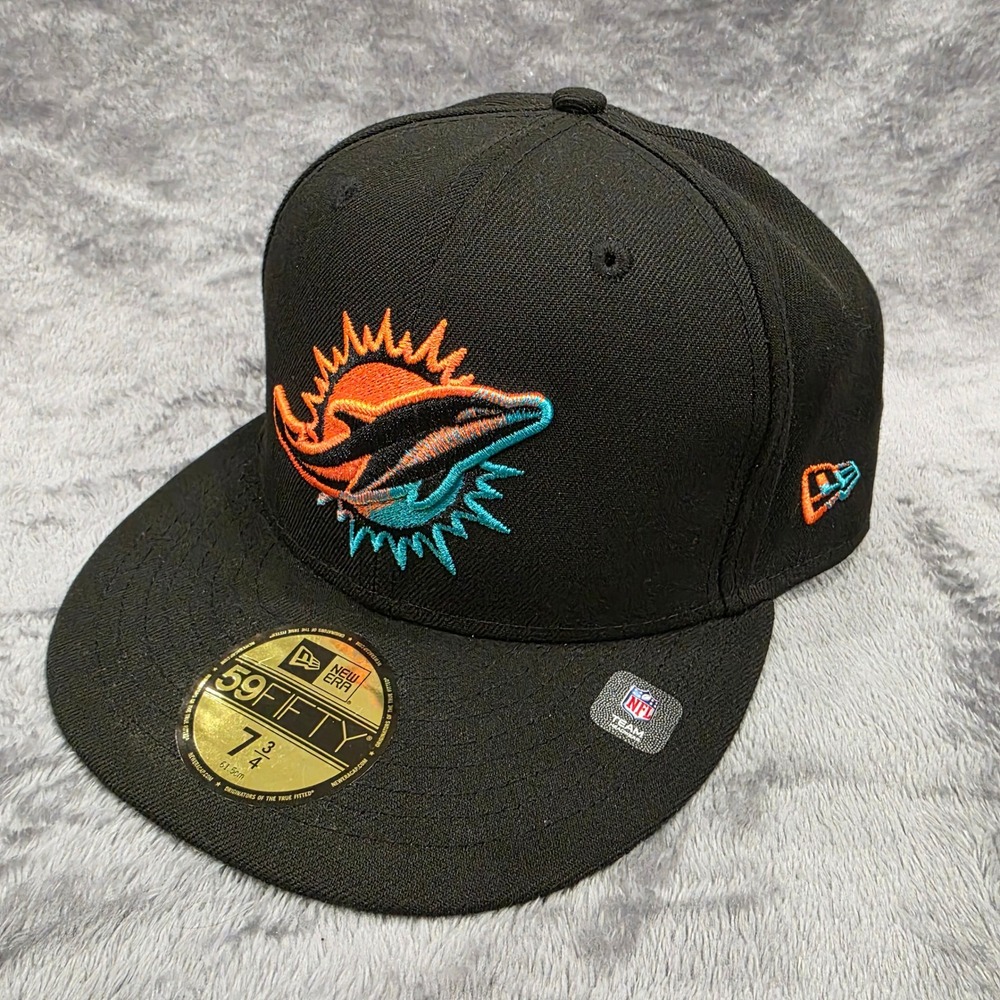 New Era 59FIFTY Miami Dolphins Fitted Hat Cap Color Dim 7 3/4 NFL Football